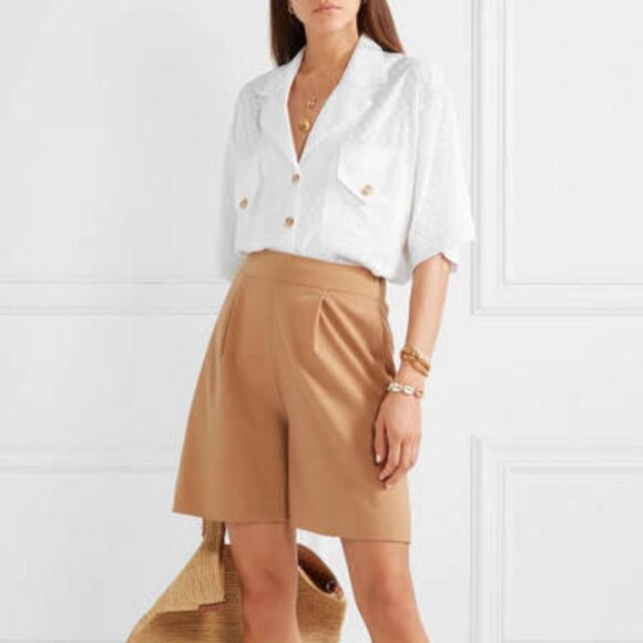 Rhode Resort Oliver Fil Coupe Cotton White Shirt Top Buttondown S New - Picture 2 of 9